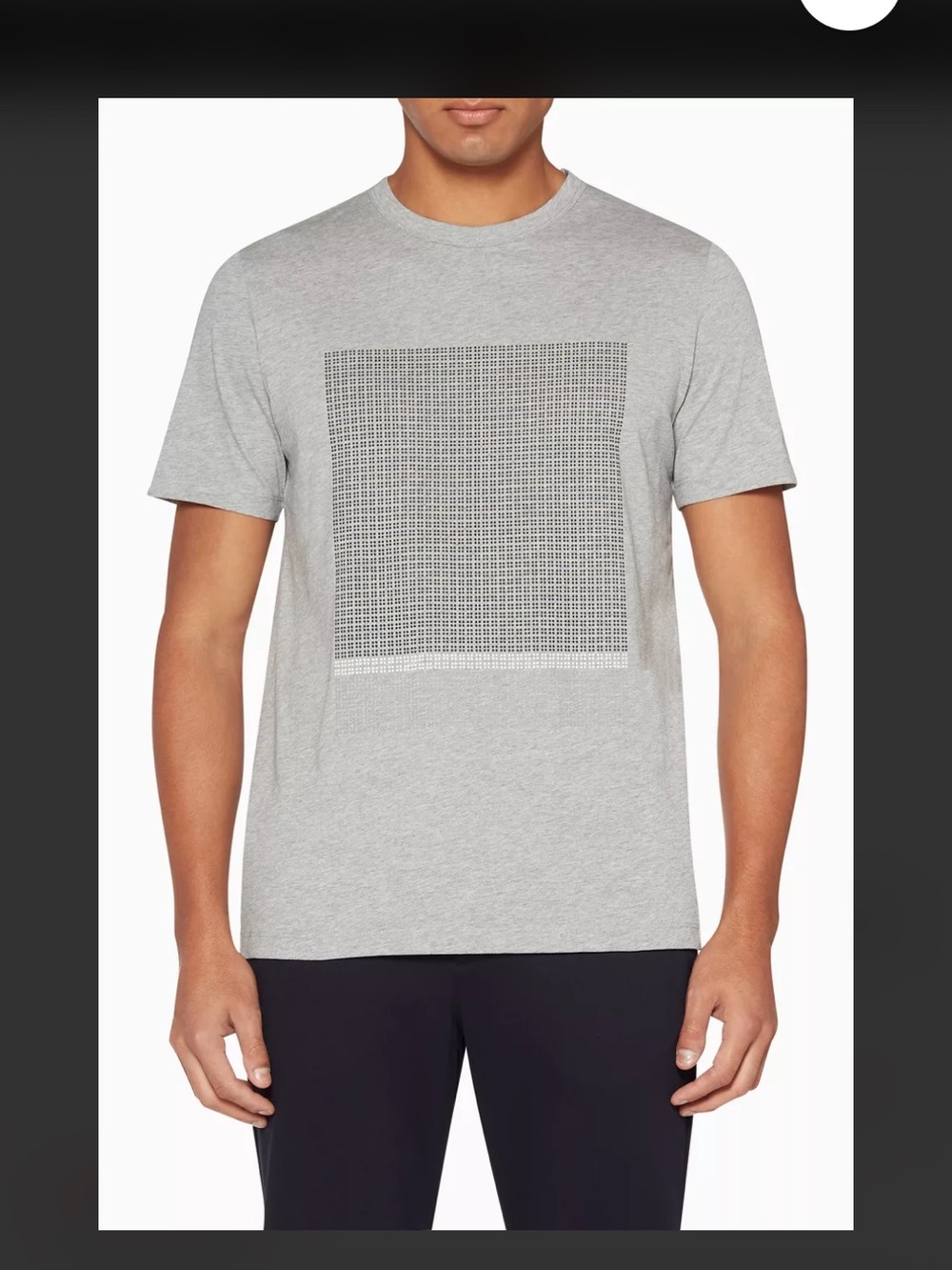 Theory Colorfield Tee Grey Cotton Jersey Short Sleeve 3D Print Crew T-shirt Sz L